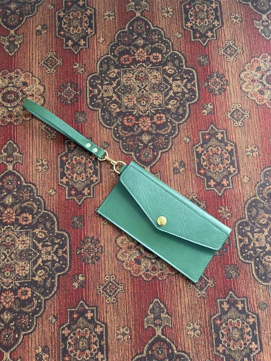Ember Envelope Clutch in Clover Sample