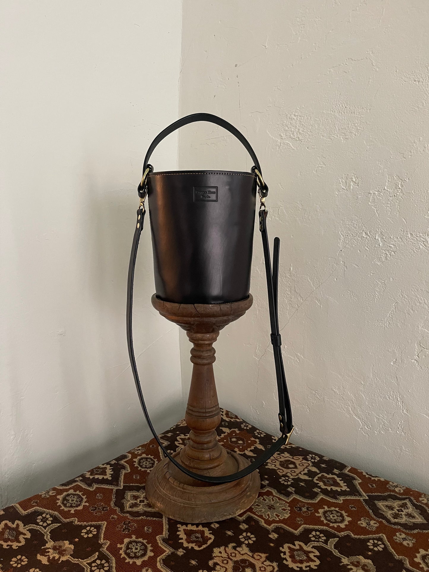 The Selene Bucket Bag in Black