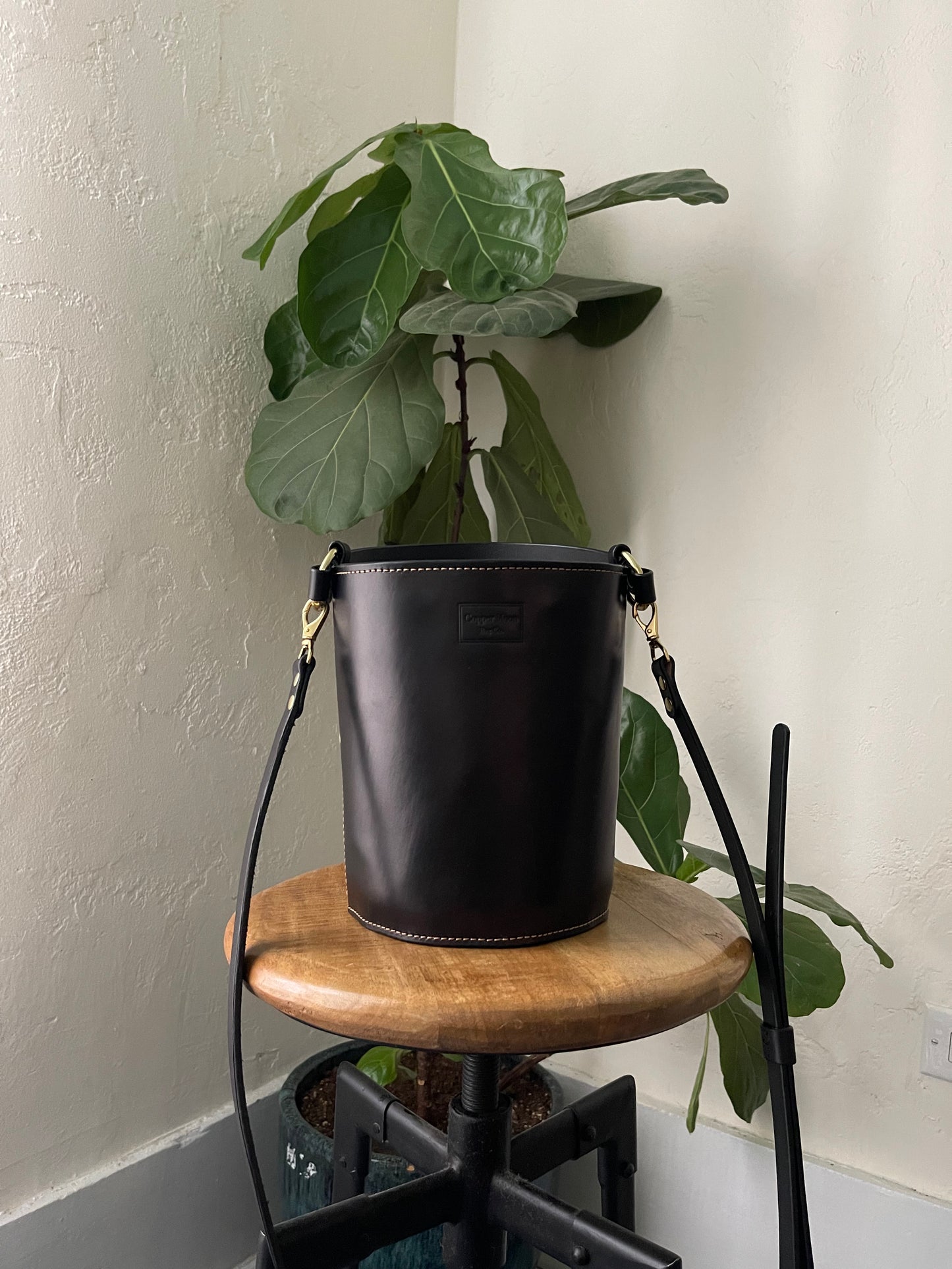 The Selene Bucket Bag in Black
