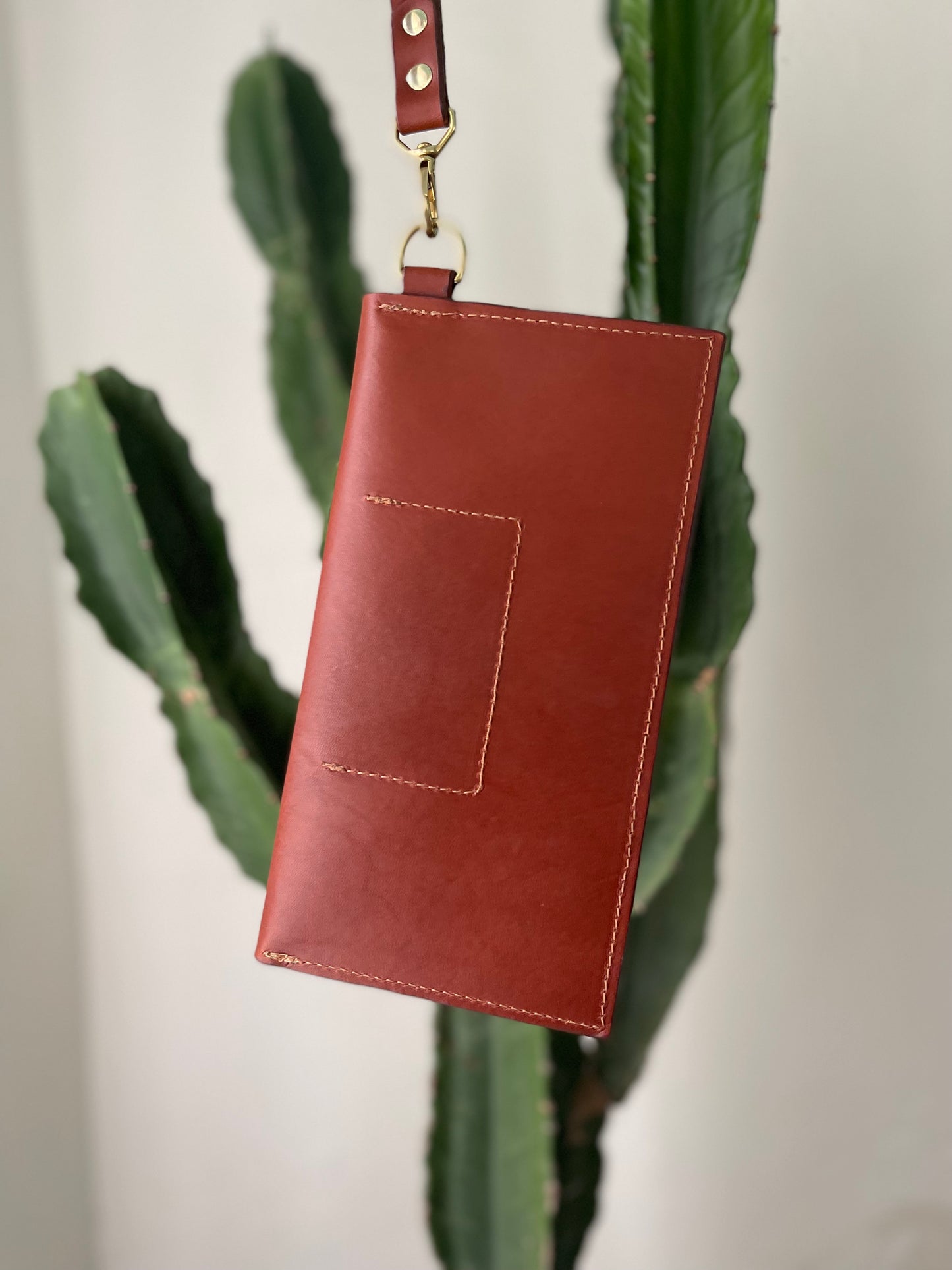 Ember Envelope Clutch in Cognac Sample