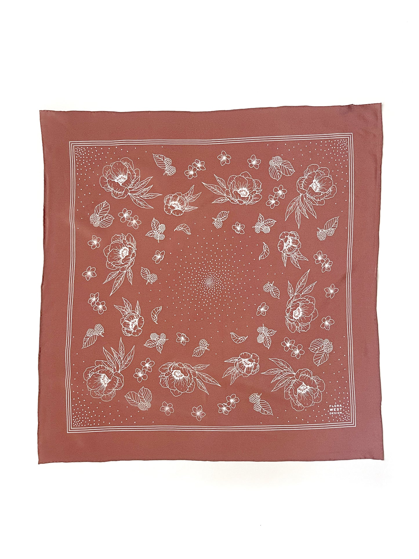 Classic Rosewood floral Silk Scarf