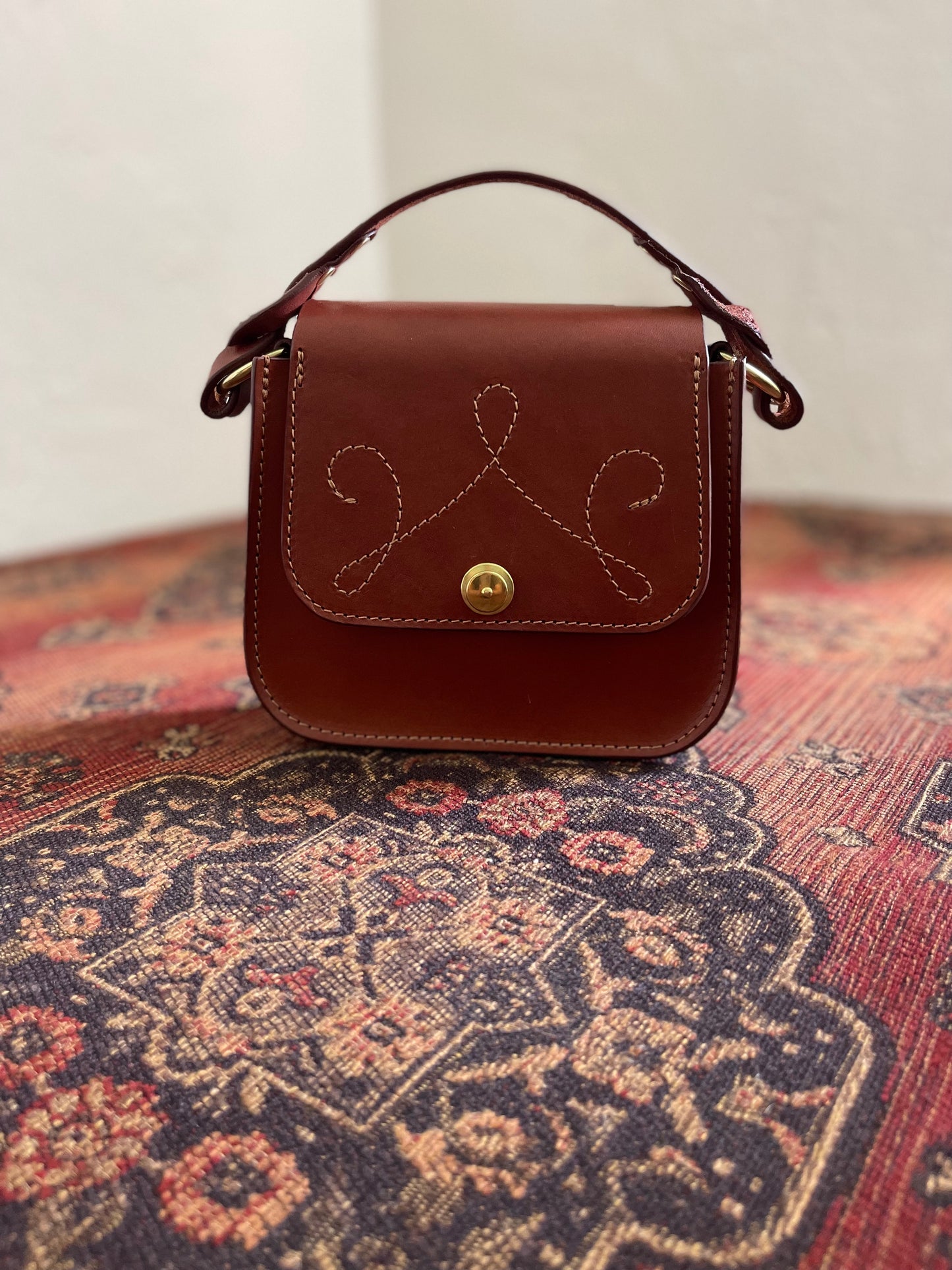 The Hadley Mini Handbag in Cognac