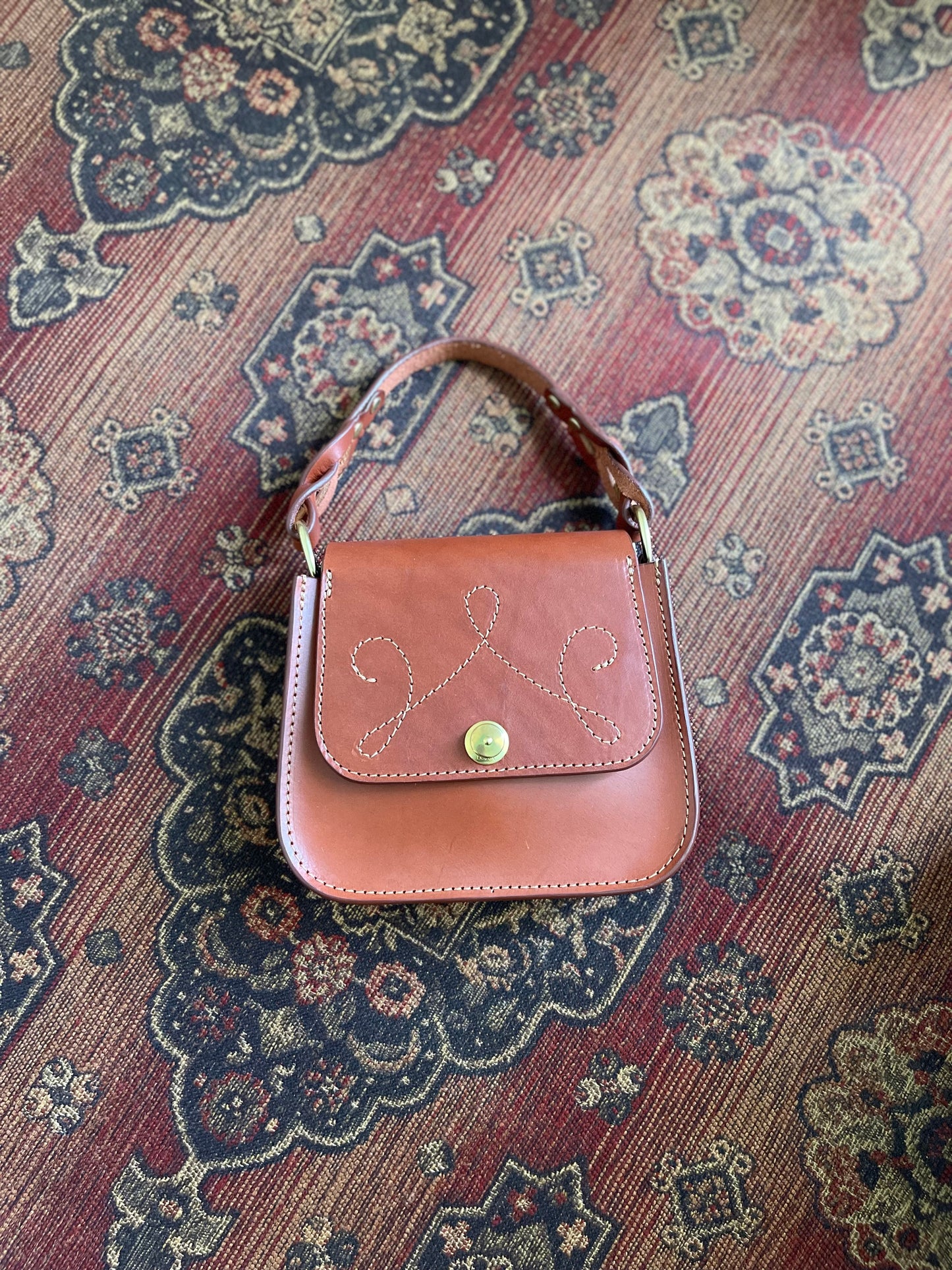 The Hadley Mini Handbag in Cognac