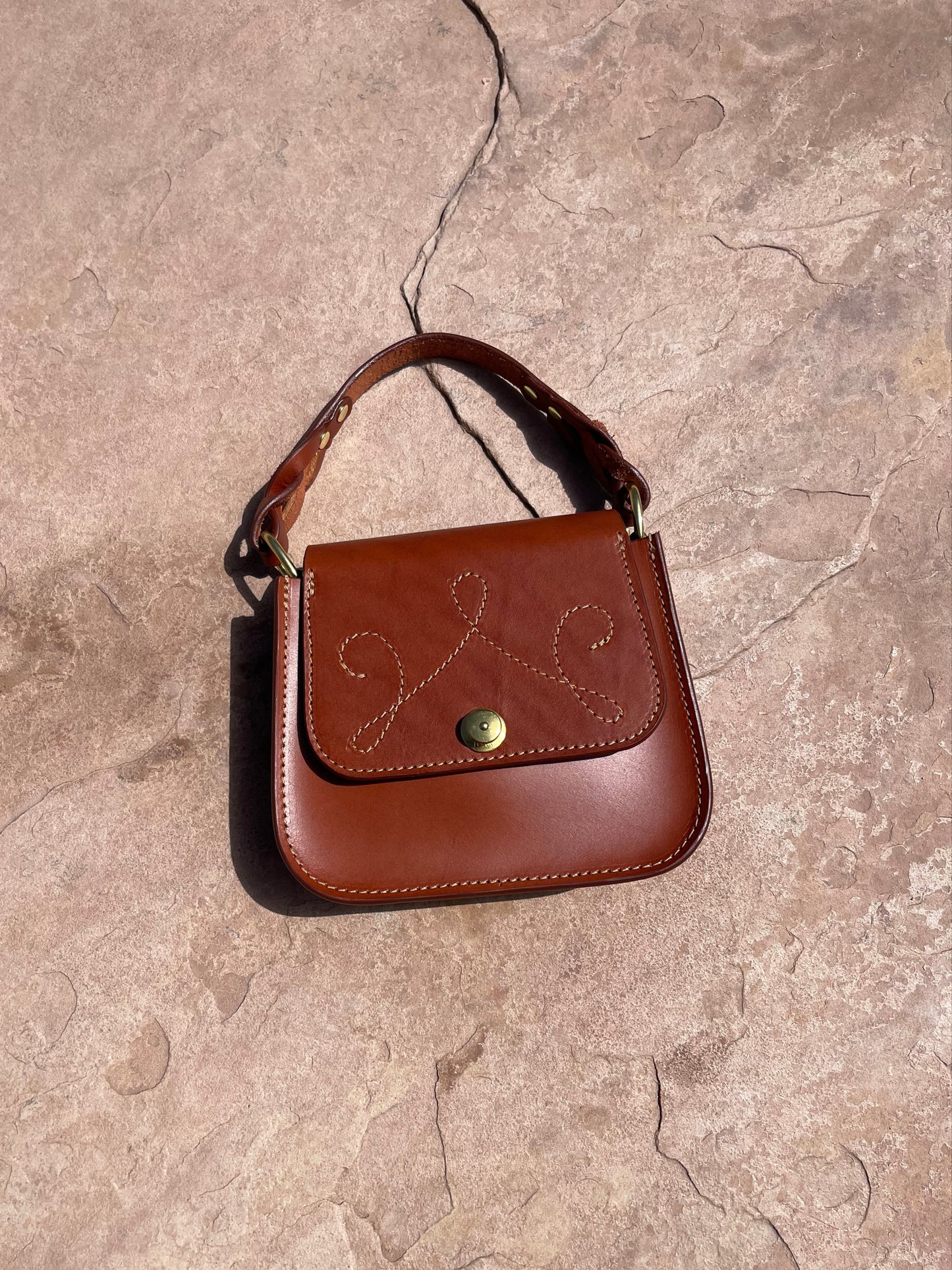 The Hadley Mini Handbag in Cognac