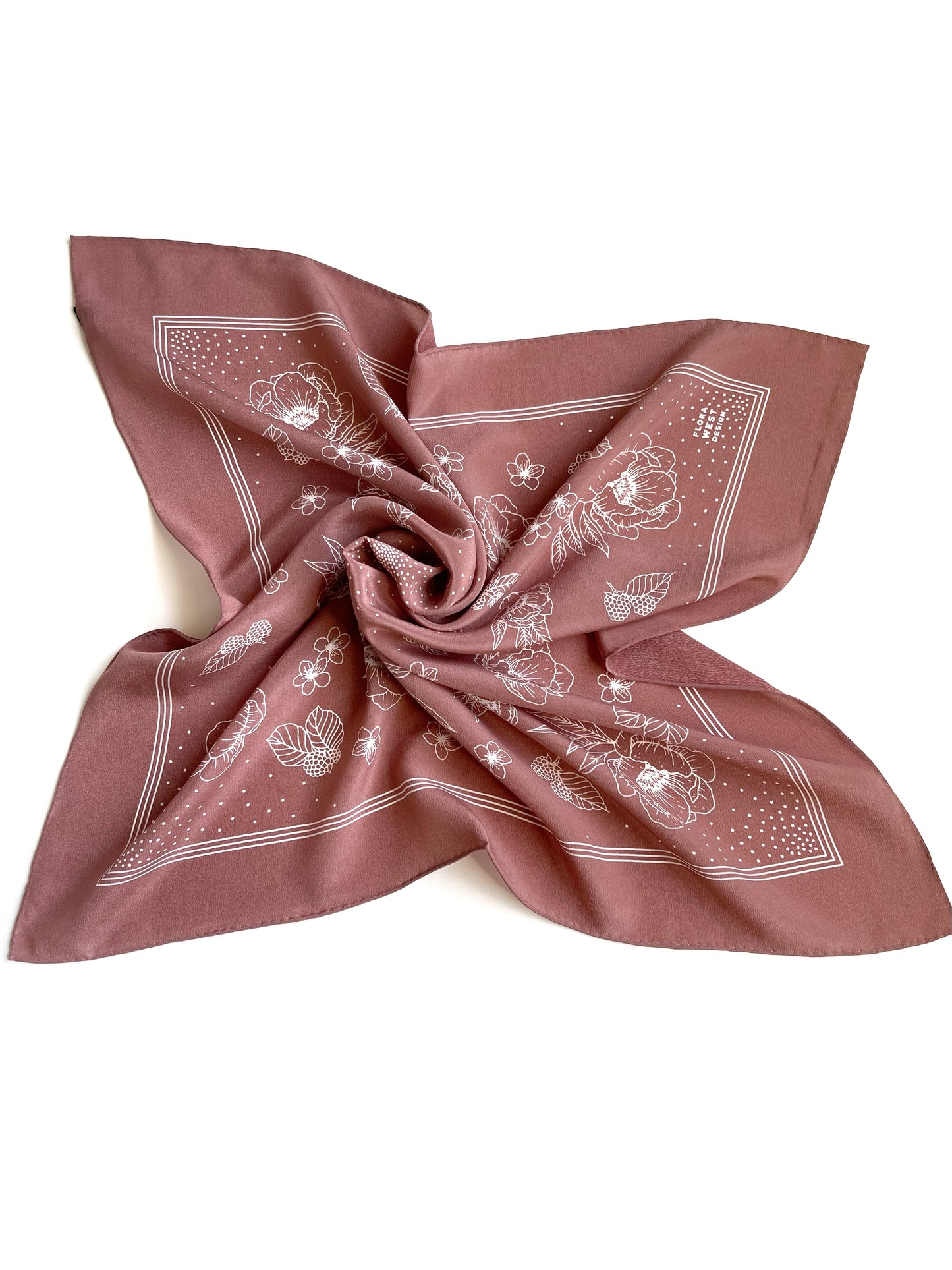 Classic Rosewood floral Silk Scarf