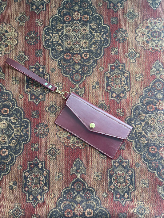 Ember Envelope Clutch in Oxblood
