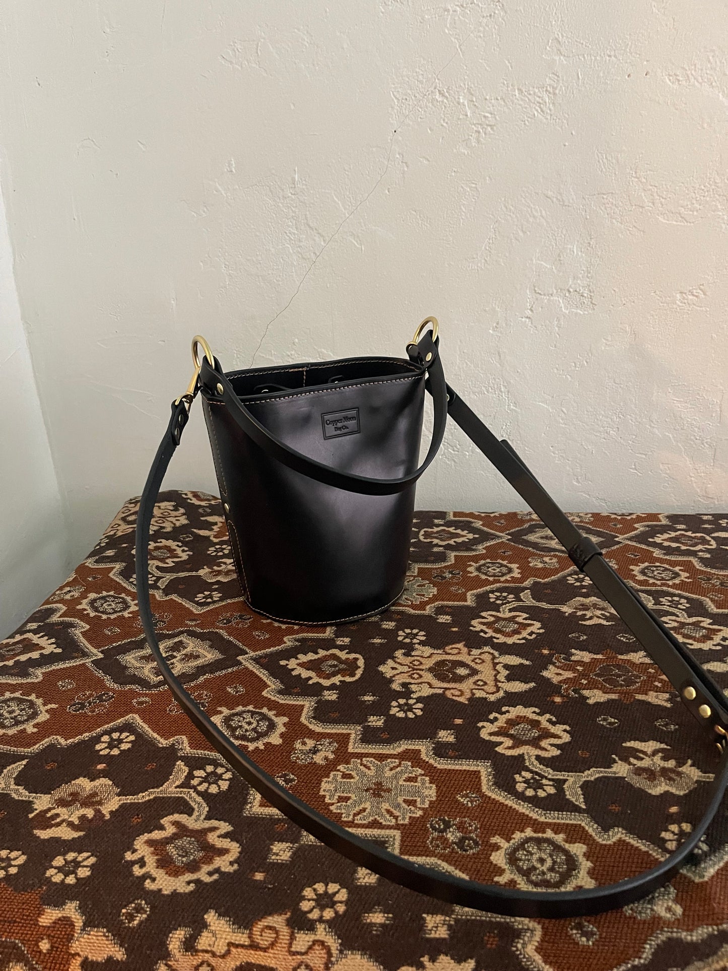 The Selene Bucket Bag in Black