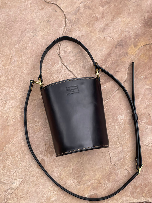 The Selene Bucket Bag in Black