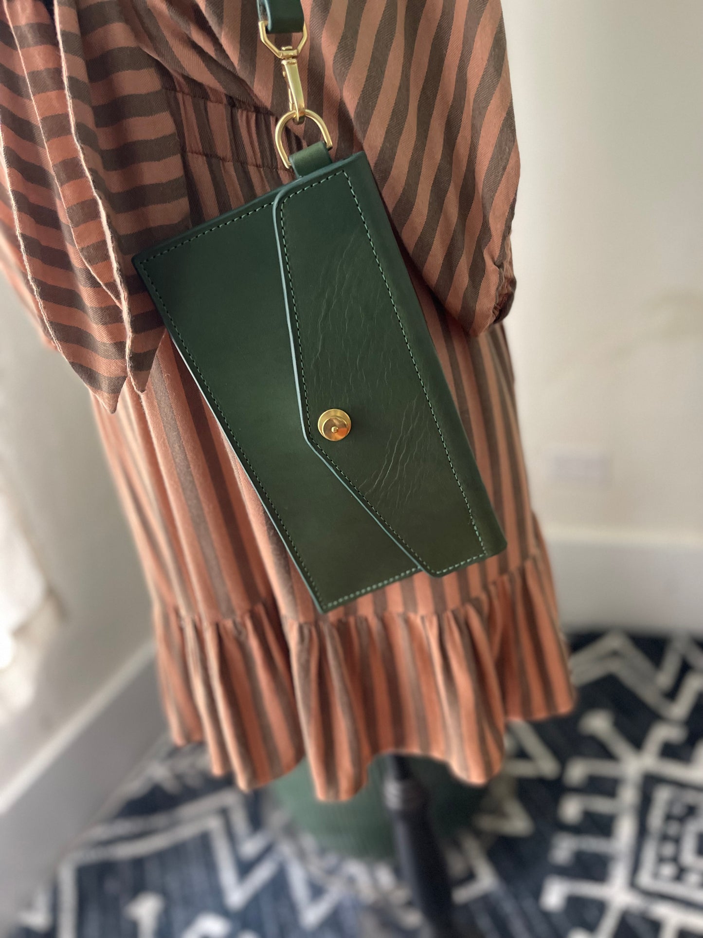 Ember Envelope Clutch in Clover Sample