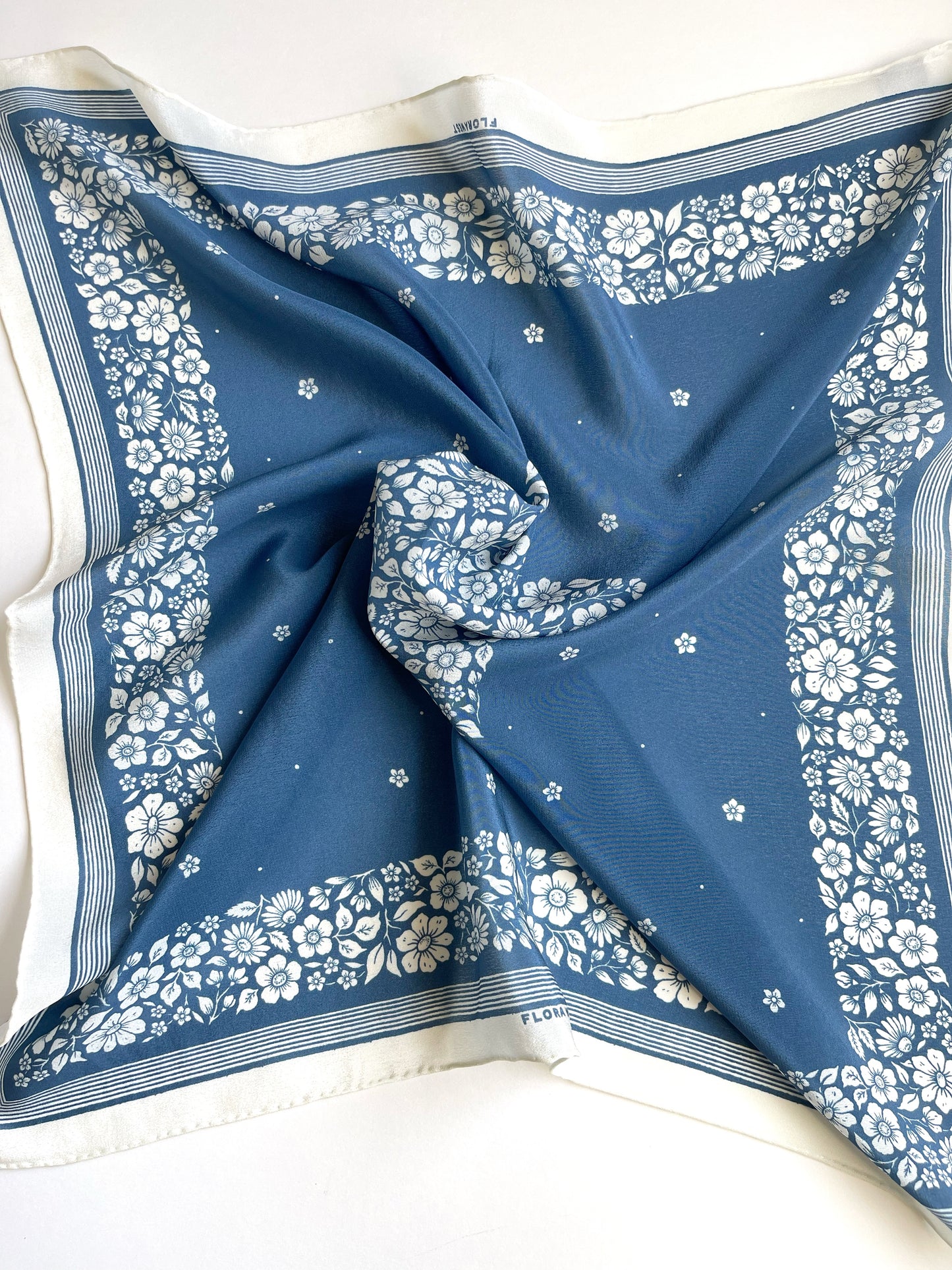 Santorini China Blue Silk Scarf