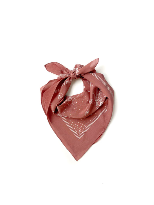 Classic Rosewood floral Silk Scarf